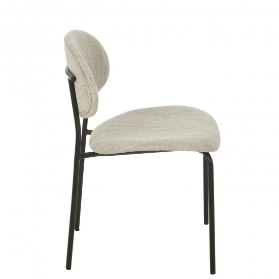 J Line chaises de repas Jolipa Chaise Textile Metal Beige.