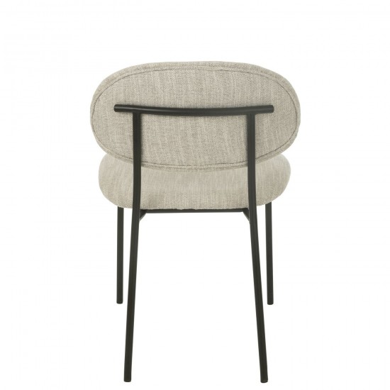 Jline Eetstoel Textiel Metaal Beige.