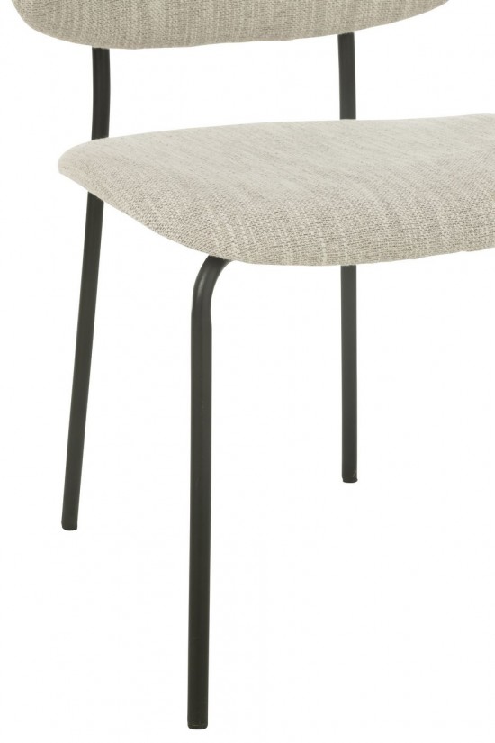 J Line Dining Chair Textile Metal Beige dining chairs.