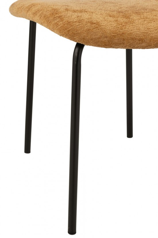 J Line Dining Chair Textile Metal Ochre dining chairs.