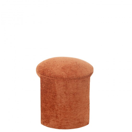 J Line tabourets ronds Jolipa Tabouret Rond Textile Orange Rouille.