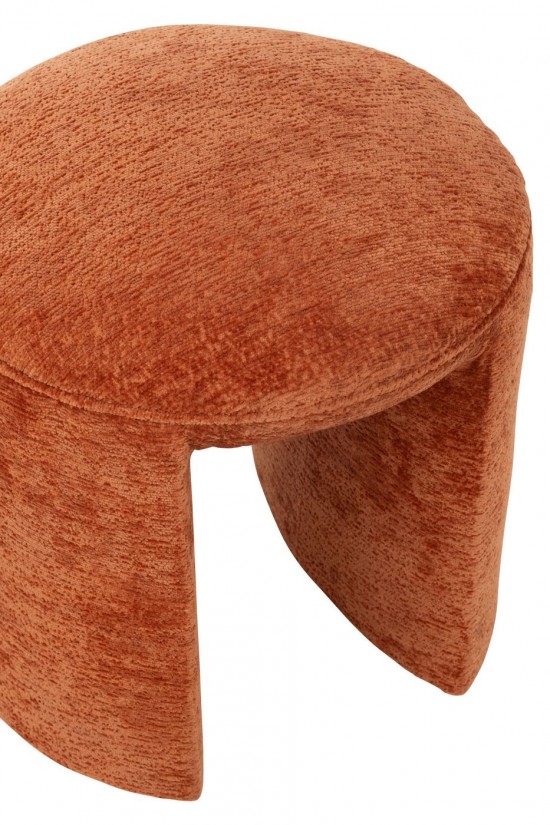 J Line Stool Round Textile Orange Rust crutches stools.