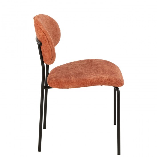 J Line chaises de repas Jolipa Chaise Textile Metal Orange Rouille.