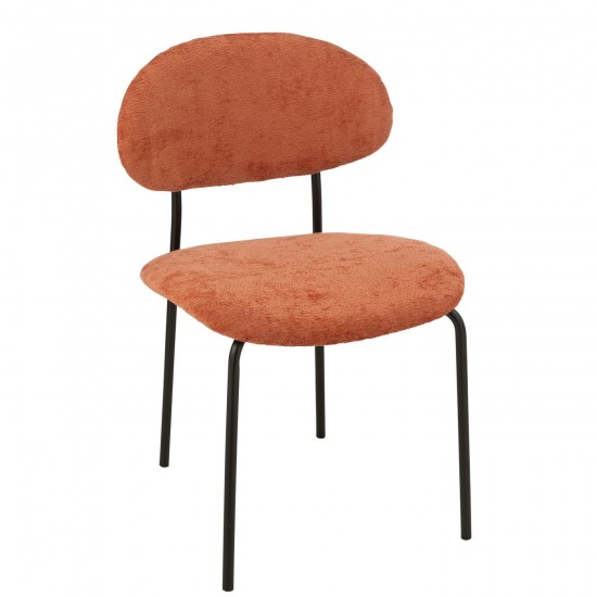 J Line Eetstoel Textiel Metaal Oranje Roest stoelen eetkamerstoelen eethoekstoelen eettafelstoelen eetstoelen JO49458.