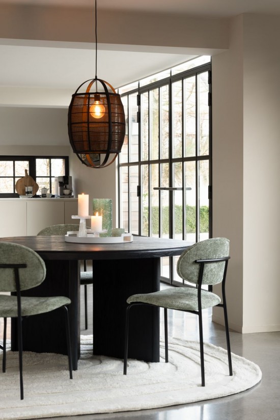 Jline Silla De Comedor Textil Metal Verde Menta.