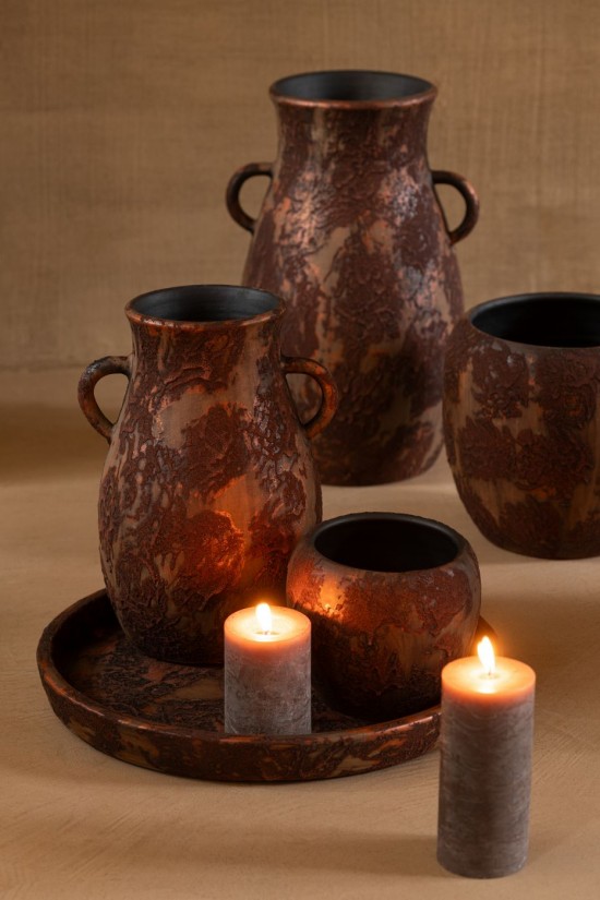 Jline Flowerpot Round Terrabrown Rust Medium.