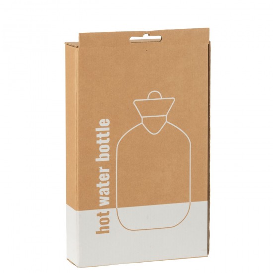 J Line Hot Water Bottle Teddy Pompoms Polyester Light Brown jugs ceramic jars with two handles.