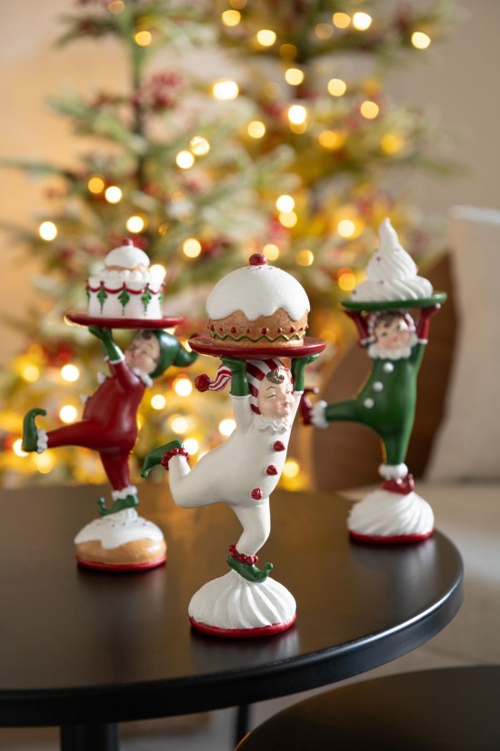 J Line Elfe Pasticceria Resina Mix Assortimento Di 3 Elfo Pastel Resina Mix Surtido De 3.