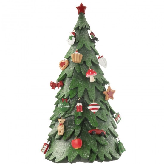 J Line Kerstboom Ornamenten Resine Mix Large kerstbomen JO49748.