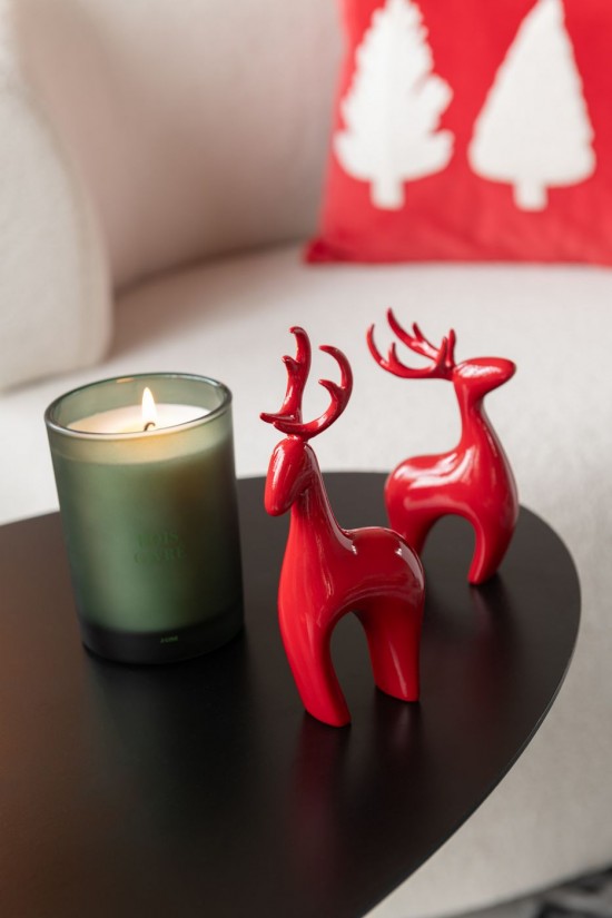 Jline Juego De 3 Renos Resina Electrochapado Rojo.