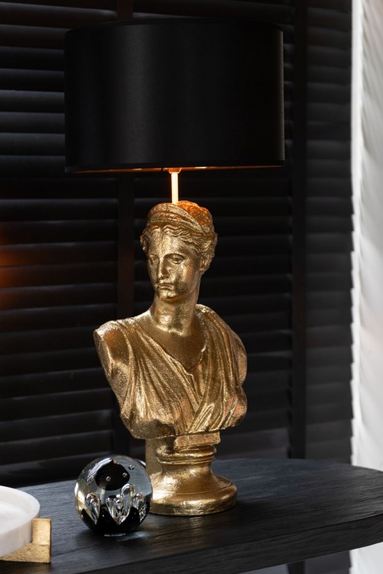 Jline Lampara Busto Dama Resina Oro.