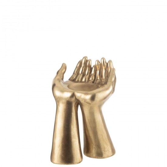 J Line chandeliers candélabres Jolipa Porte Bougie Mains Resine Or.