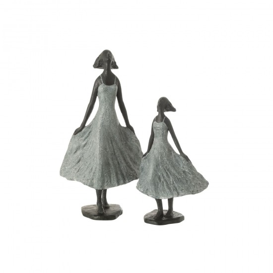 Jline Meisje Kijkend Naar Hemel Resine Zwart Grijs Large.