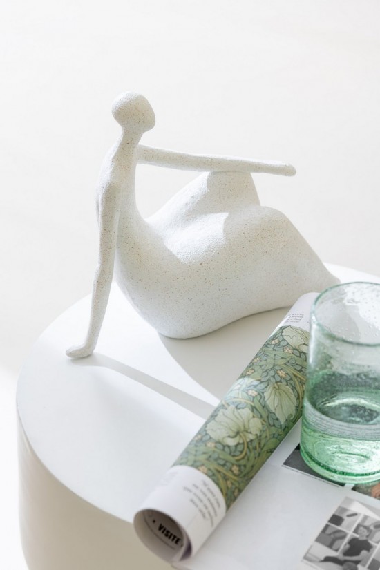 Jline Set 2 Mujeres Sentadas Resina Moderna Blanco Mate.