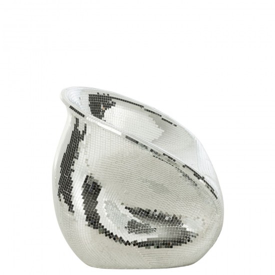 J Line chaises de repas Jolipa Chaise Miroir Resine Argent.