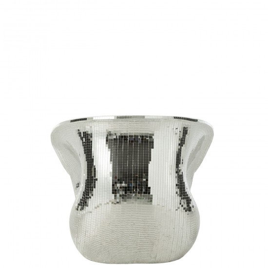 Jline Stoel Spiegel Hars Zilver.