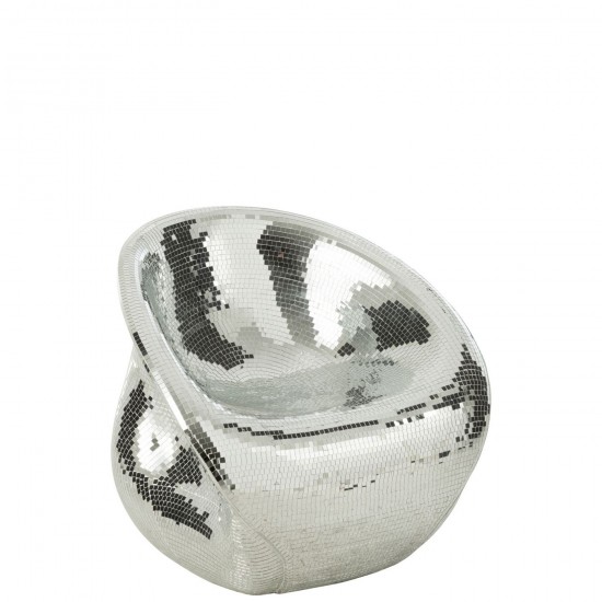 J Line Stoel Spiegel Hars Zilver stoelen eetkamerstoelen eethoekstoelen eettafelstoelen eetstoelen JO50027.