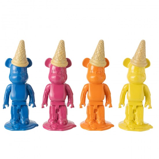 J Line ours Jolipa Ours Cornet Glace Resine Jaune.