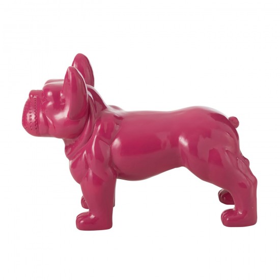 J Line statuettes Jolipa Bulldog Mgo Fuchsia.