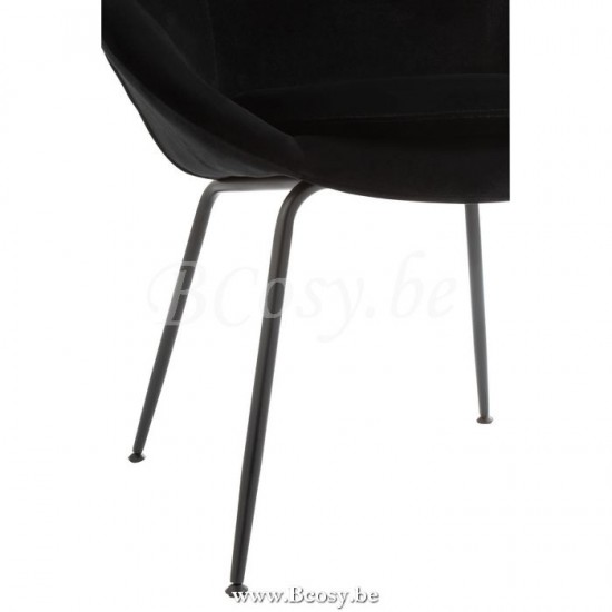 J Line Chair Round Metal Textile Black dining chairs.
