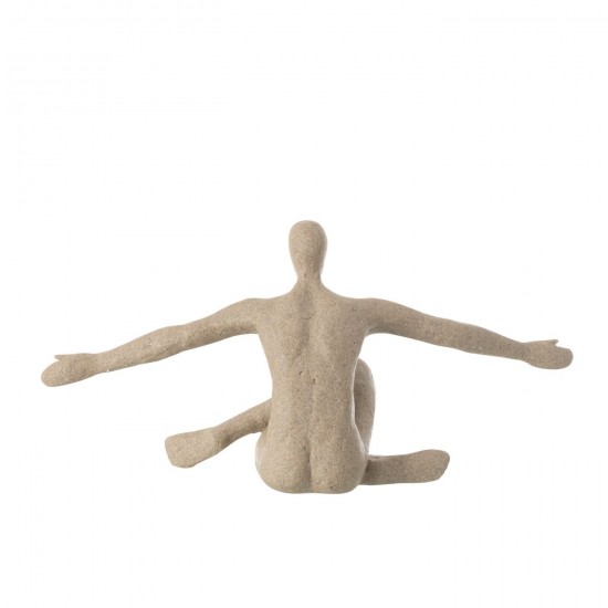 J Line Gens personnes Jolipa Figurine Bras Ouverts Resine Beige.