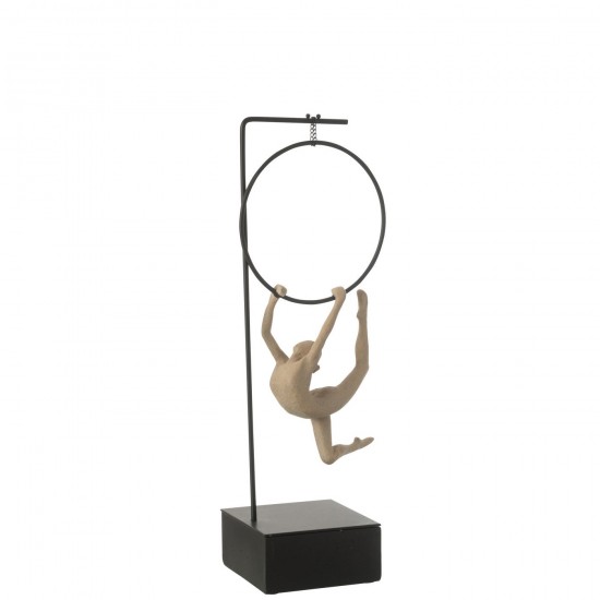 J Line Gymnaste Hoepel Alpha Resin Beige Zwart mensen personen JO50134.