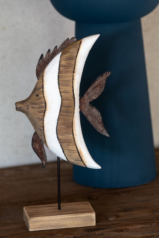 Jline Pez De Línea En Pie Madera De Paulownia S.