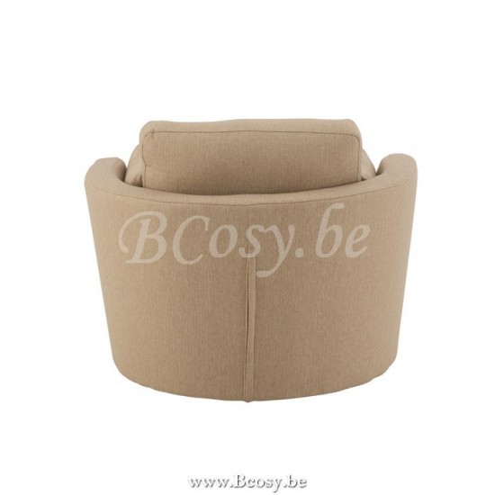 Jline Loungestoel Swiv Hout Textiel Beige.