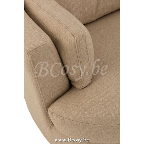 Jline Drehsessel Holz Stof Beige drehbare sessel couch.
