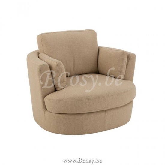 J Line Zetel Draaiend Hout Textiel Beige draai clubzetels JO5018.