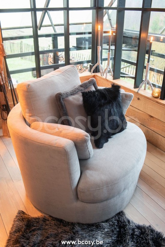 Jline Sillon Pivotante Madera Tejido Gris.