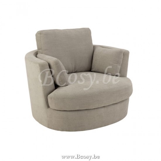 J Line Zetel Draaiend Hout Textiel Grijs draai clubzetels JO5019.