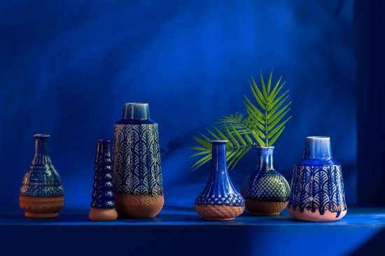 Jline Jarron Leo Boya Porcelana Azul Terra.