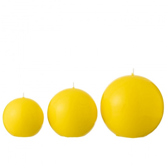 J Line bougies Jolipa Bougie Boule Cire Fluo Jaune 50 Heures.