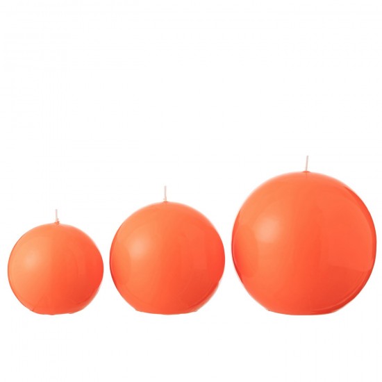J Line bougies Jolipa Bougie Boule Cire Fluo Rouge 50 Heures.