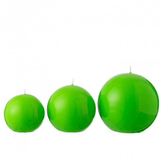 J Line bougies Jolipa Bougie Boule Cire Fluo Vert 50 Heures.