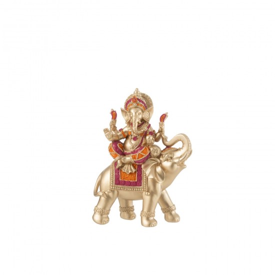 J Line Ganesha Op Olifant Resin Mix Small Ganesh Ganapati Tantra Ekadanta Vinayaka God godin met olifantenhoofd JO50448.