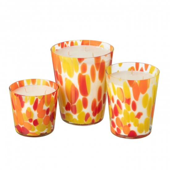 J Line bougies parfumées Jolipa Bougie Senteur Noa Rouge Jaune Large 95Heures.