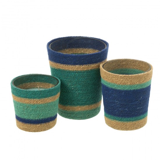 J Line bougies parfumées Jolipa Bougie Parfumee Panier Cire Azur Large 75Heures.