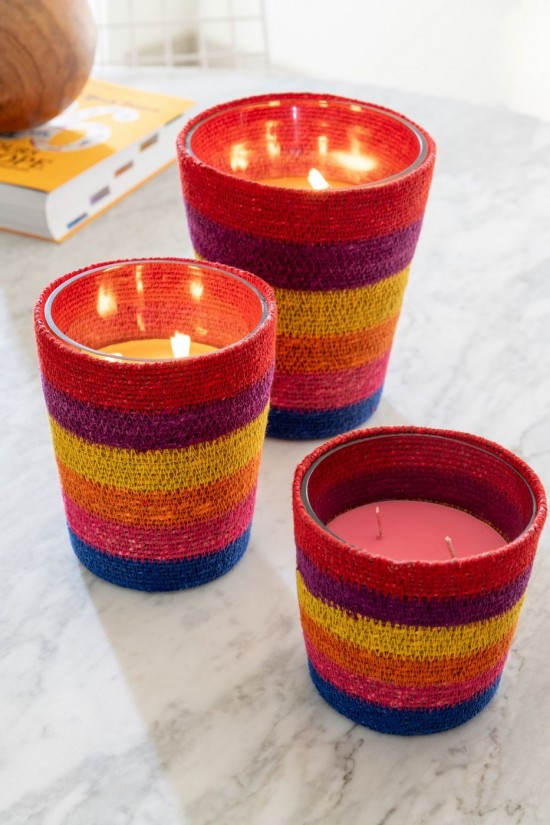 Jline Cesto Para Velas Aromáticas Beige Mixto Mediano 55 Horas.