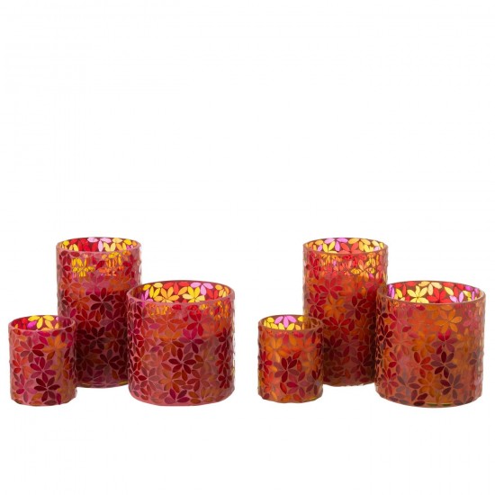 J Line bougies parfumées Jolipa Bougie Parfumee Fleur Mosaique Cire Large Assortiment De 2 75Heures.