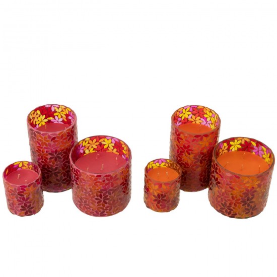 Jline Geurkaars Bloemen Mozaiek Wax Large Assortiment Van 2 75 Uur.