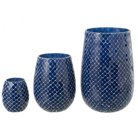 J Line Scented Candle Mia Mosaic Blue Large 230H scented candles.