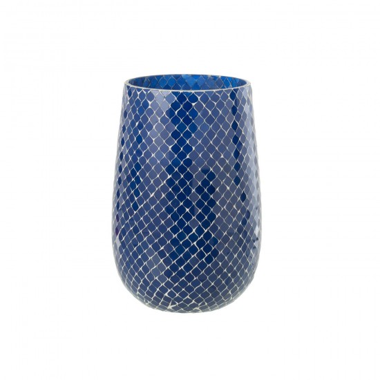 J Line Geurkaars Mia Mozaeik Blauw Large 230H geurkaarsen JO50545.