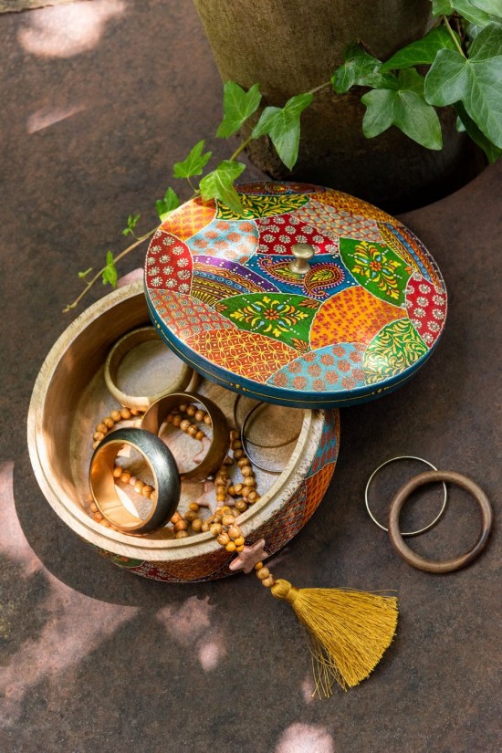 Jline Caja Tapa Delhi Redonda Mango Mix.