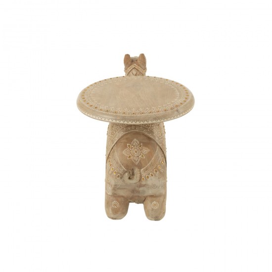 Jline Bijzettafel Kameel Mango Hout Naturel Wit.