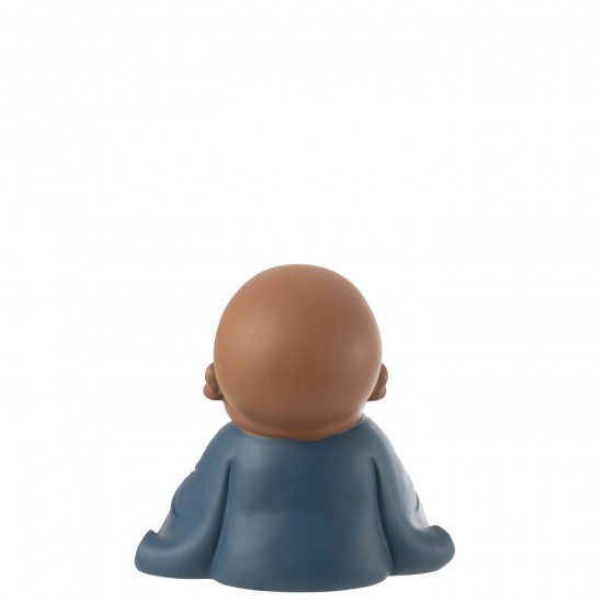 J Line frères Moines statuettes Jolipa Moine Zen Resine Bleu Small.