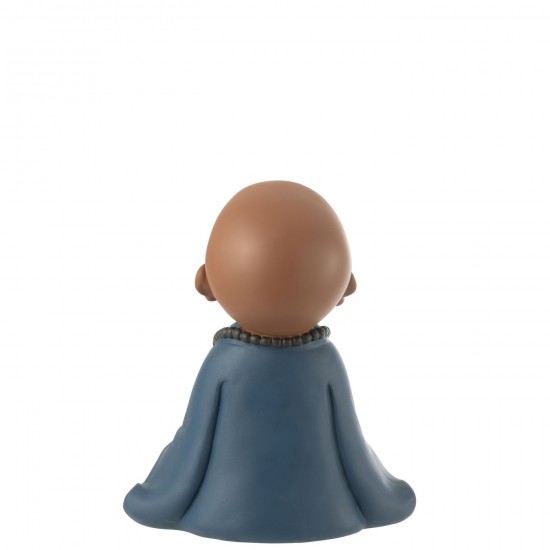 J Line frères Moines statuettes Jolipa Moine Zen Resine Bleu Large.