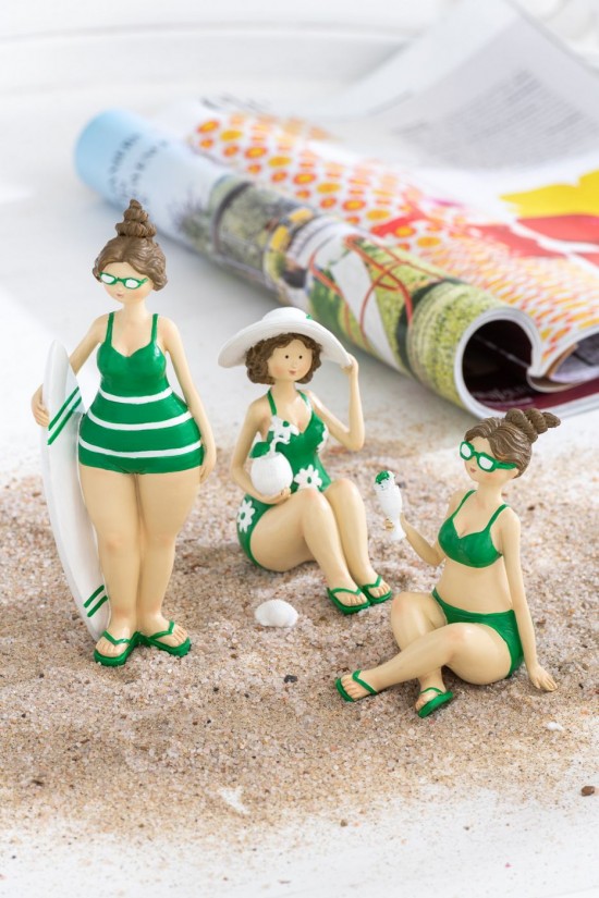 Jline Bañista Resina Verde Surtido De 3.