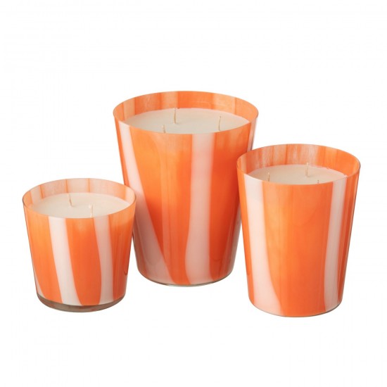 J Line bougies parfumées Jolipa Bougie Senteur Noa Lignes Orange Large 95Heures.